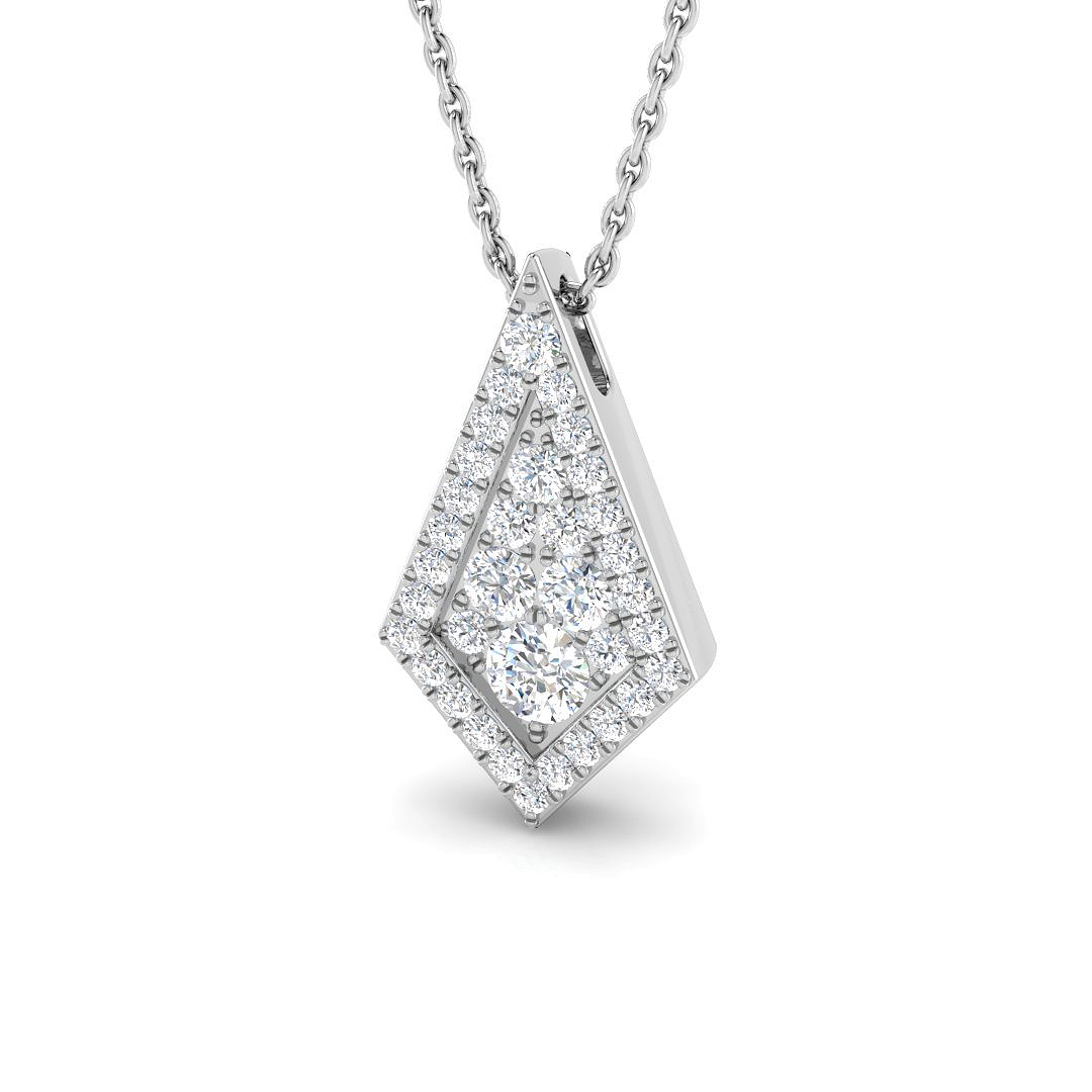 0.49ct Natural Diamond Shape Pendant in 18K White Gold