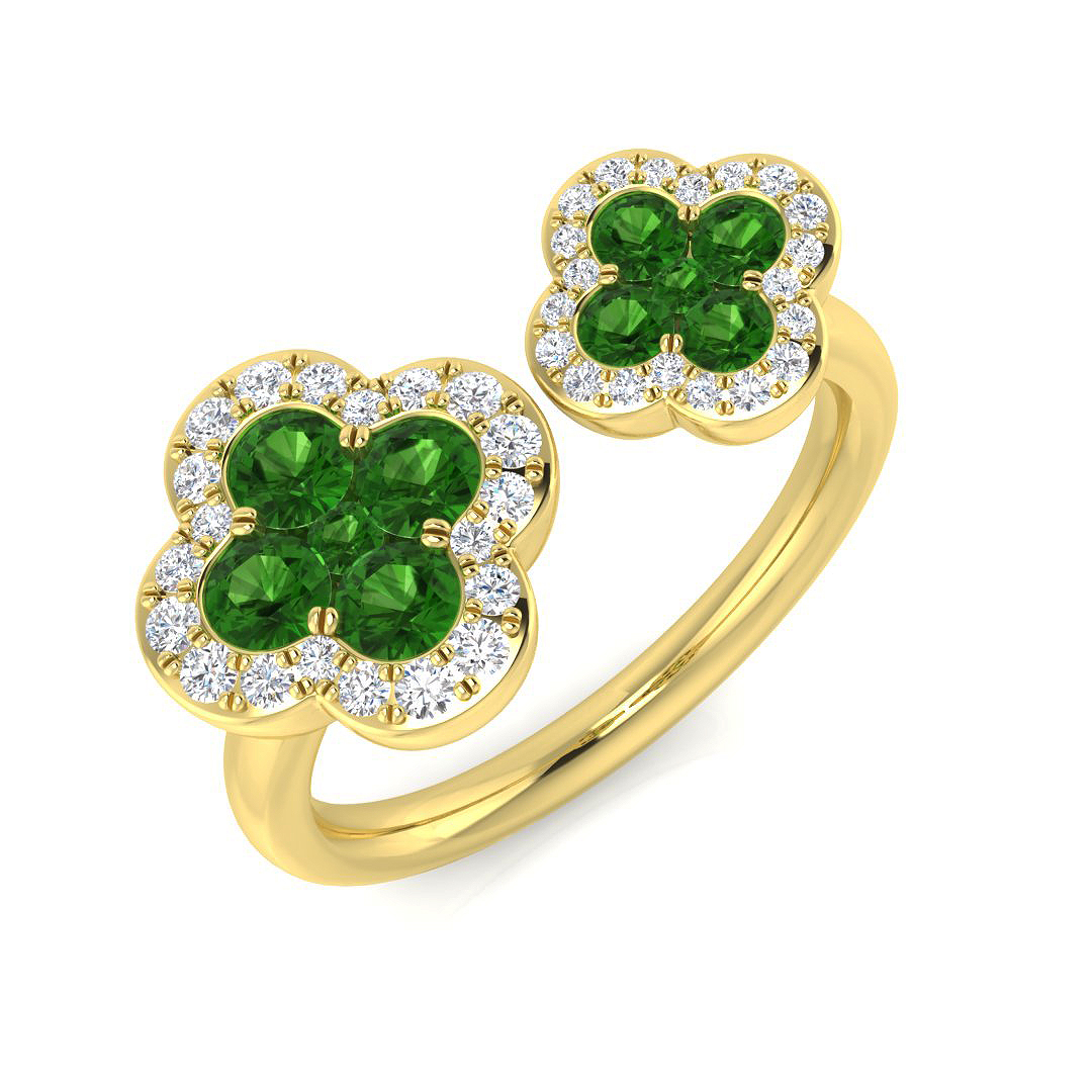 Tsavorite Ring in 18K Yellow Gold