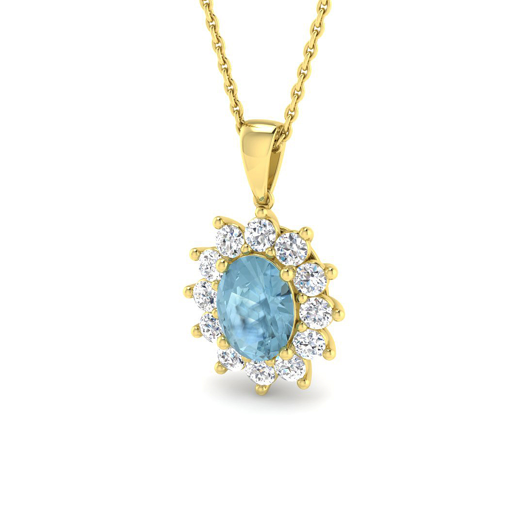 Aquamarine Pendant in 18K Yellow Gold