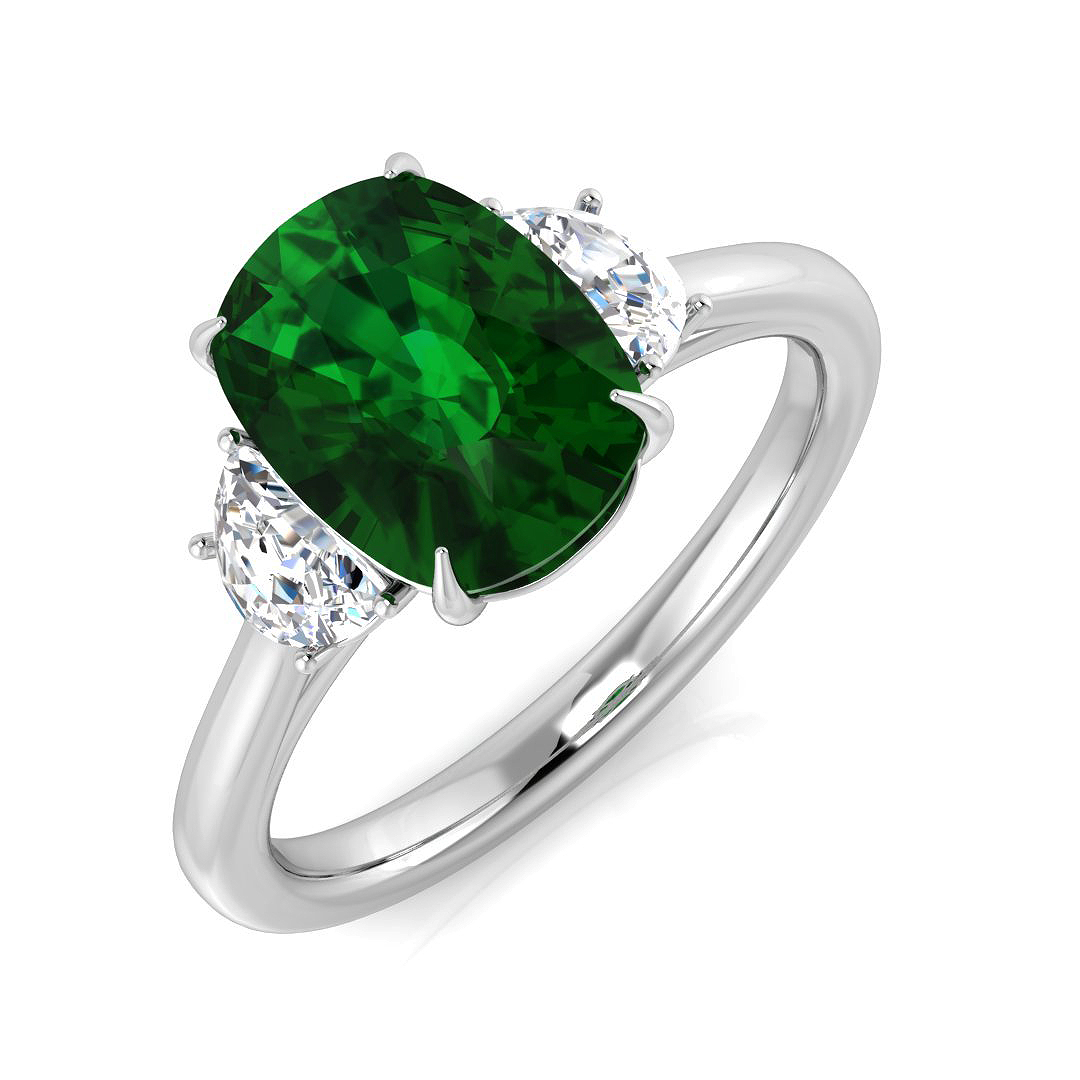 Emerald Ring in Platinum Platinum