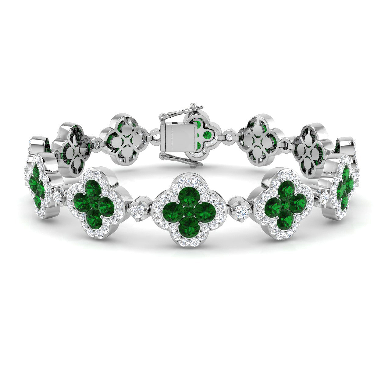 Clover Bracelet in 18K White Gold