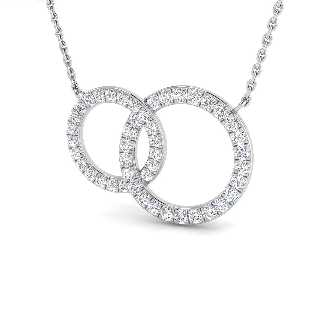 0.49ct Natural Diamond Circle of Life Pendant in 9K White Gold