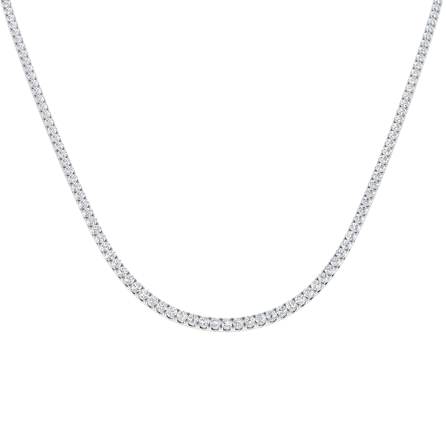 9.13ct Lab-Grown Diamond Tennis Necklace in 9K White Gold