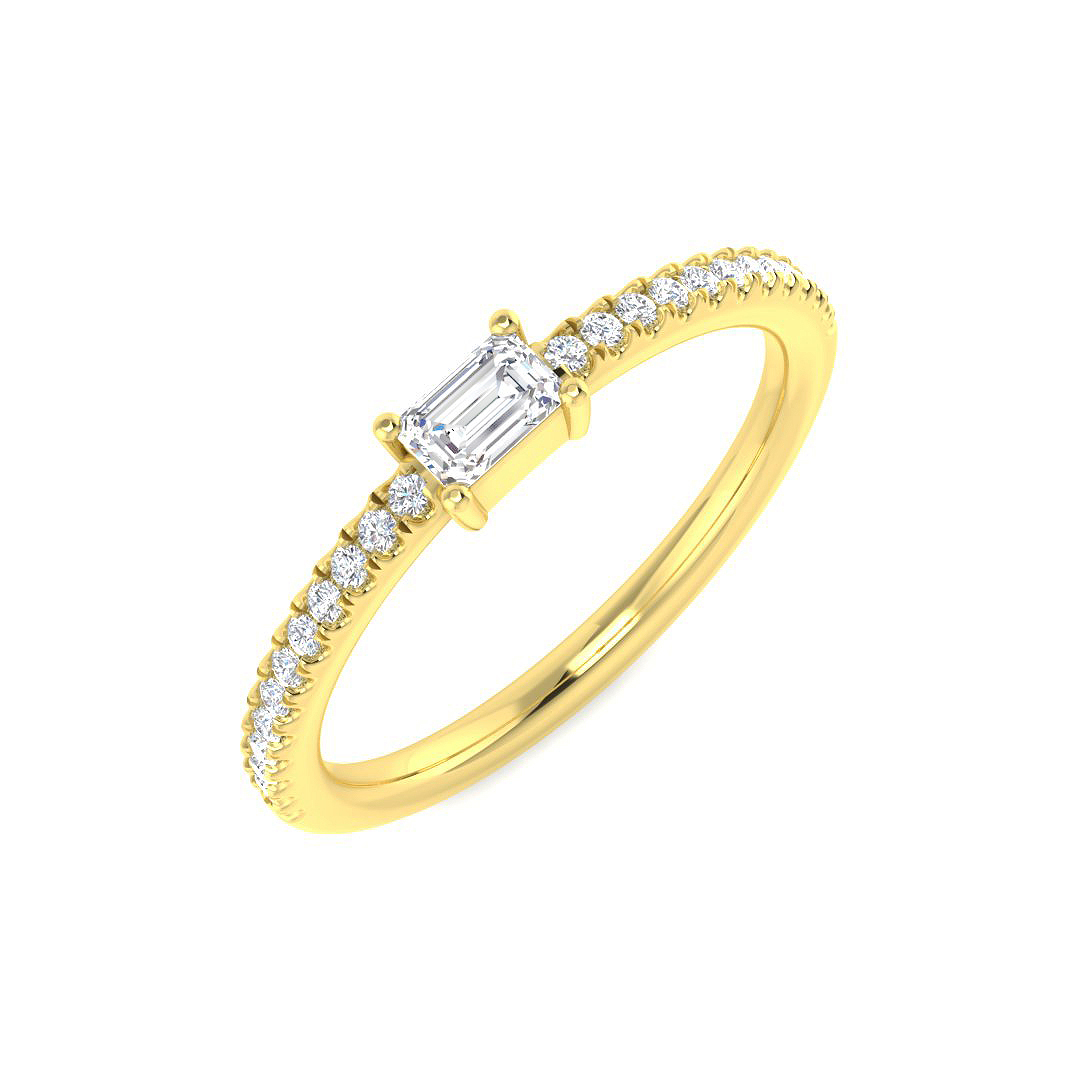 0.31ct Natural Diamond Engagement Ring in 9K Yellow Gold