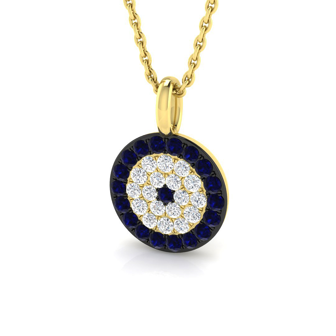 Blue Sapphire Pendant in 18K Yellow Gold