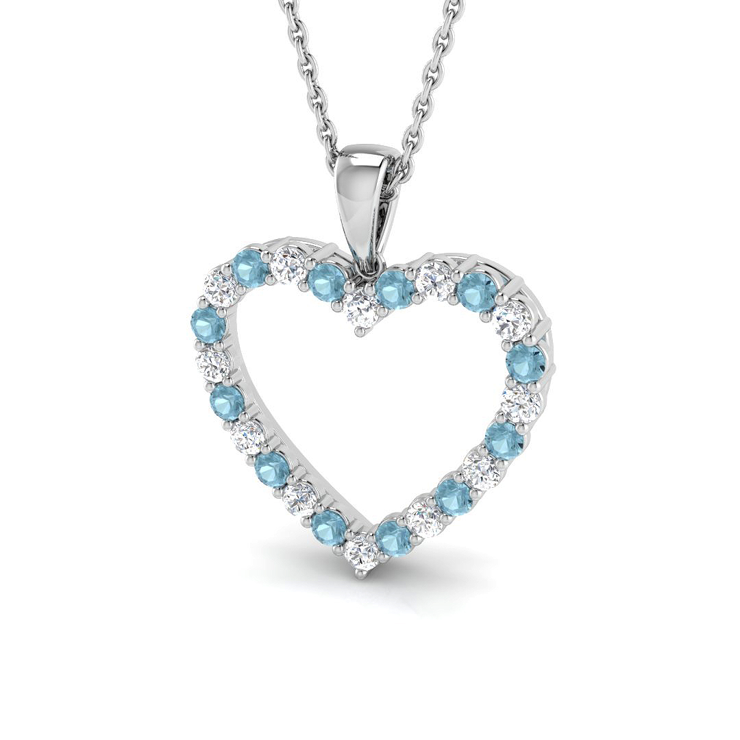 Aquamarine Pendant in 18K White Gold