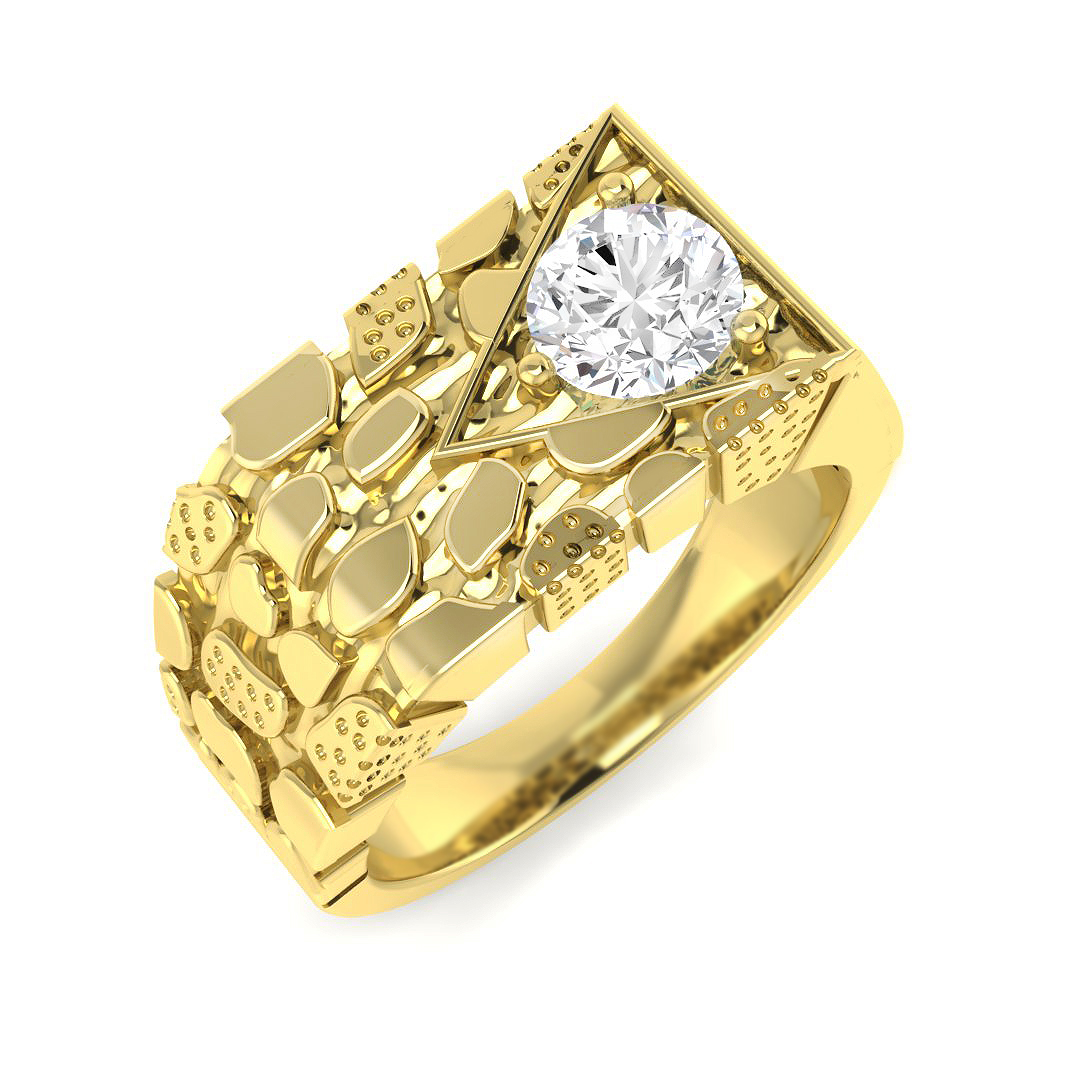 1.00ct Lab-Grown Diamond Signet Ring in 9K Yellow Gold