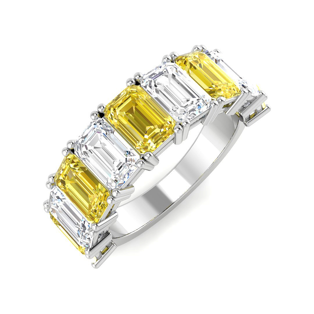 5.84ct Lab-Grown Diamond 6-10 Stone Ring in 9K White Gold