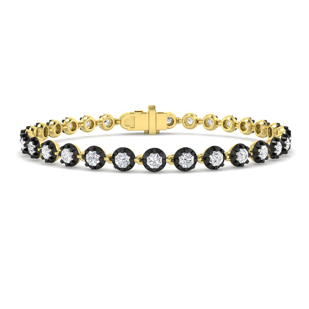 3.02ct Lab-Grown Diamond Spectacle & Solitaire Bracelet in 9K Yellow Gold