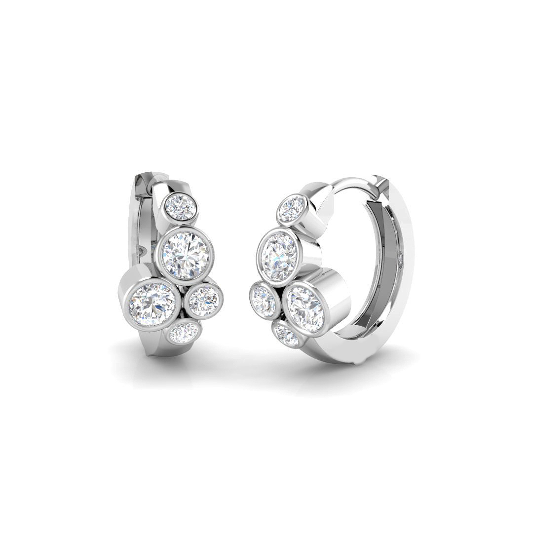 0.61ct Lab-Grown Diamond Hoops Earrings in 9K White Gold
