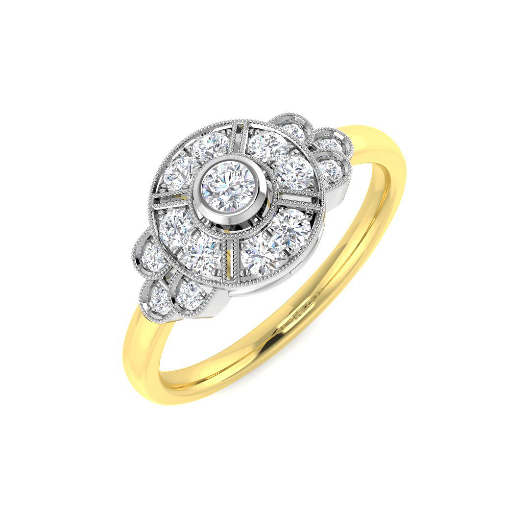 0.32ct Natural Diamond Rings Ring in 9K Two Tone