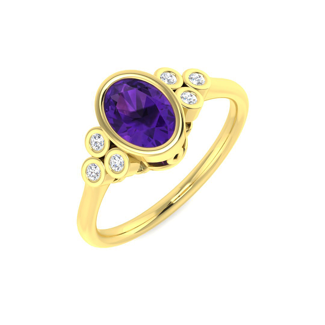 Amethyst Ring in 9K Yellow Gold