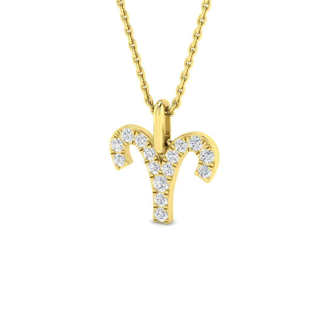 0.24ct Lab-Grown Diamond Star Signs Pendant in 9K Yellow Gold
