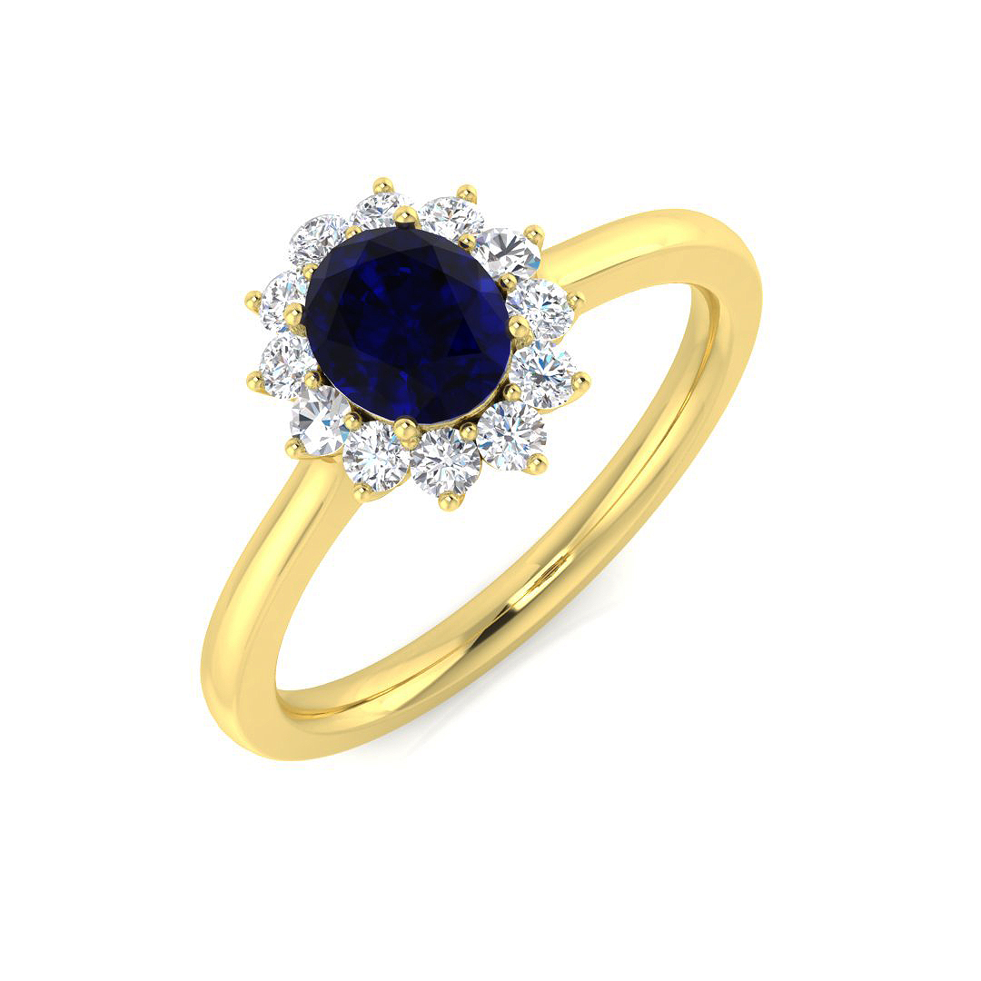 Blue Sapphire Ring in 9K Yellow Gold