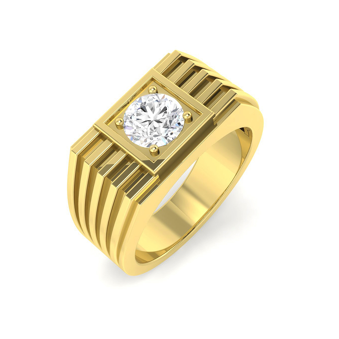 1.03ct Lab-Grown Diamond Signet Ring in 9K Yellow Gold