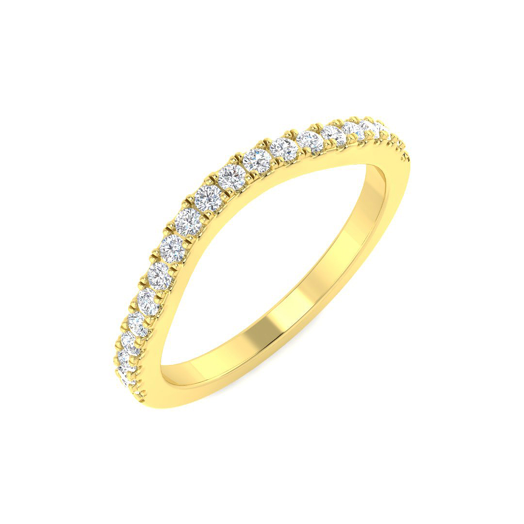 0.27ct Natural Diamond Half Eternity Ring in 9K Yellow Gold