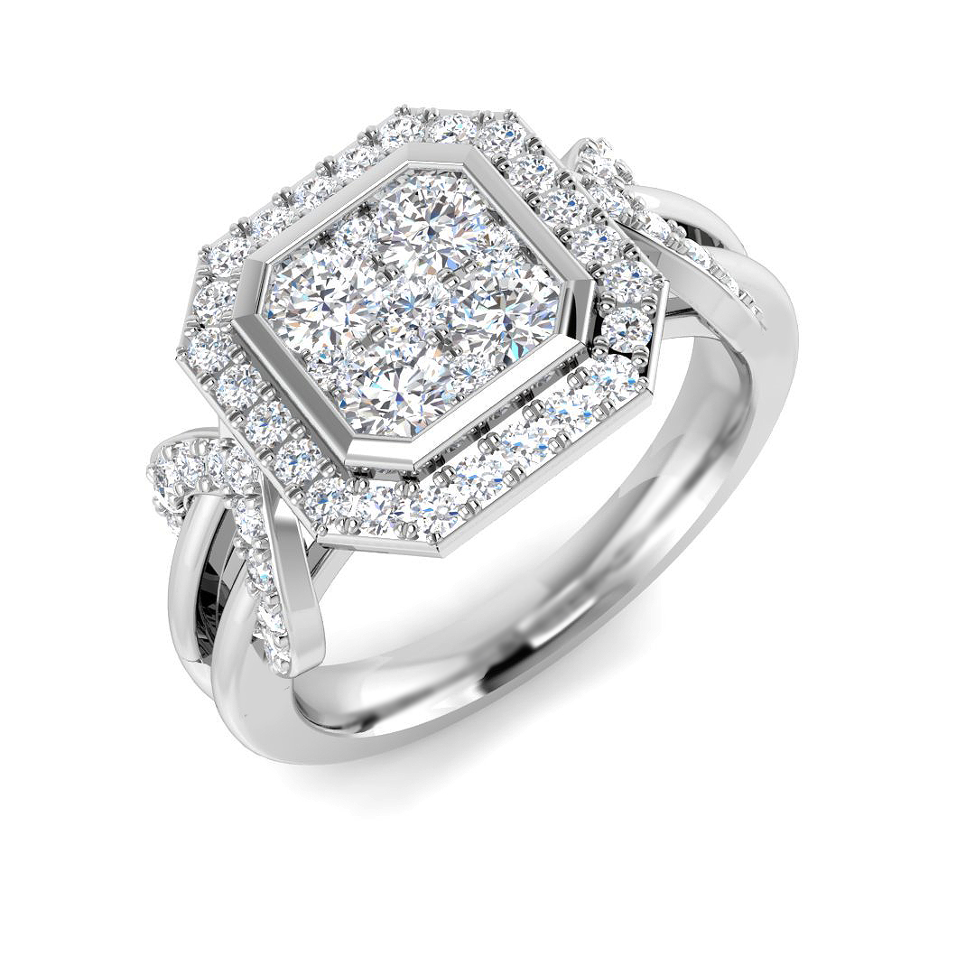 0.98ct Lab-Grown Diamond Engagement Rings Ring in 9K White Gold