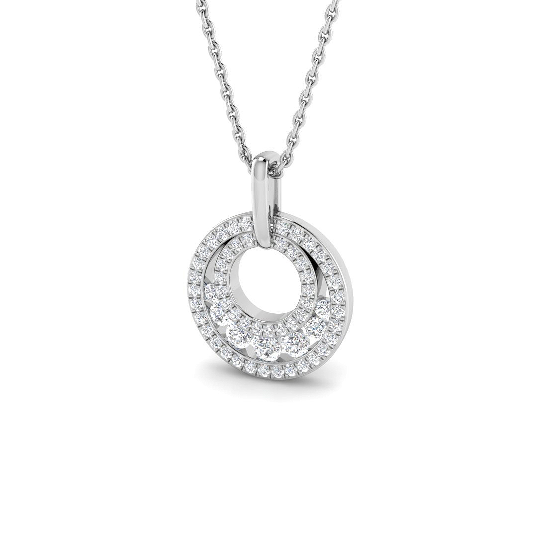 0.38ct Natural Diamond Circle of Life Pendant in 9K White Gold