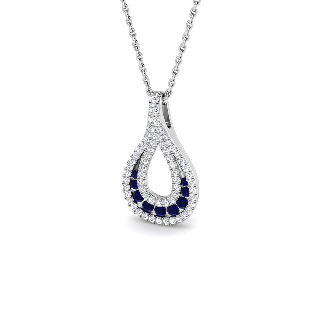 Fancy Pendant in 9K White Gold