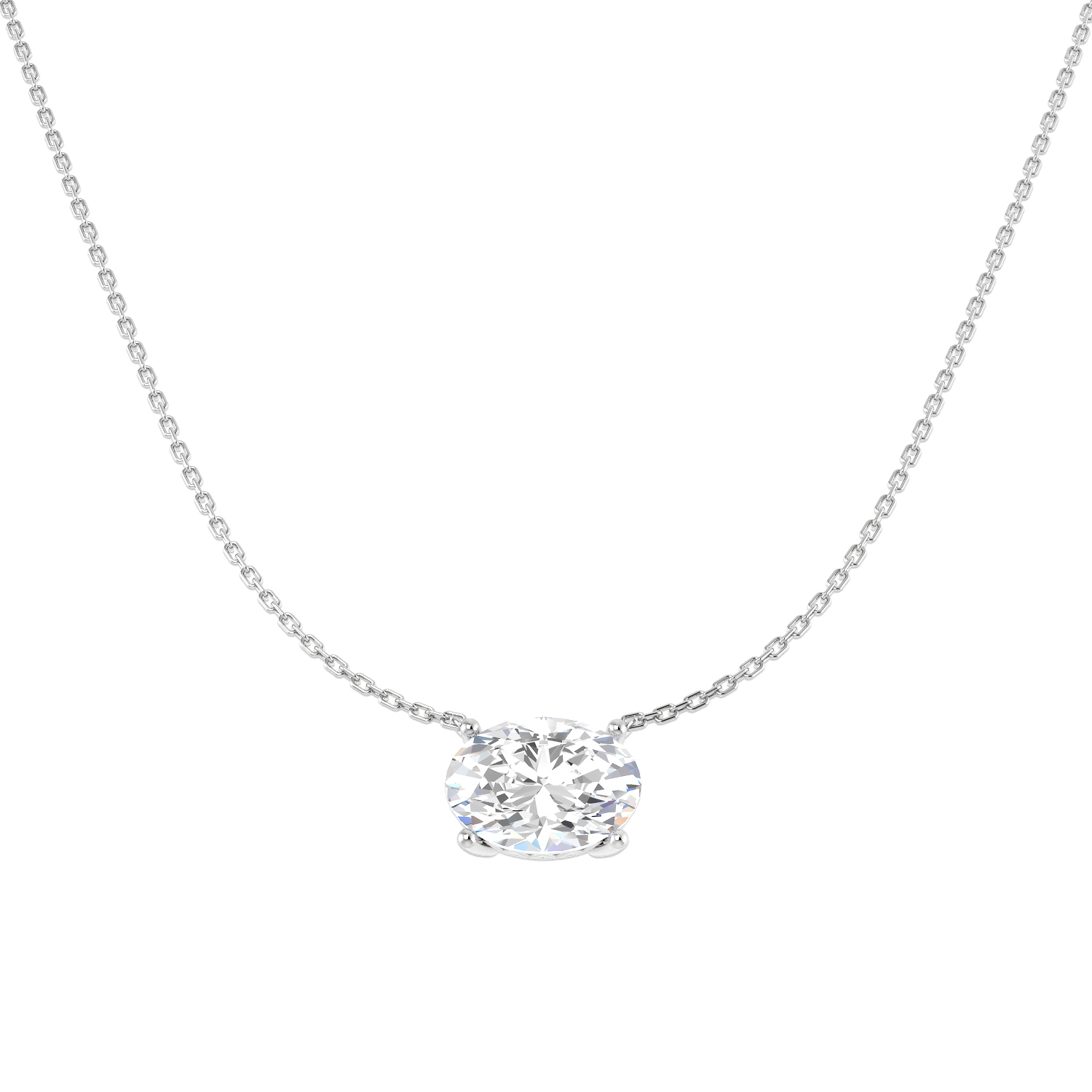 4.02ct Lab-Grown Diamond Solitaire Necklace in 9K White Gold