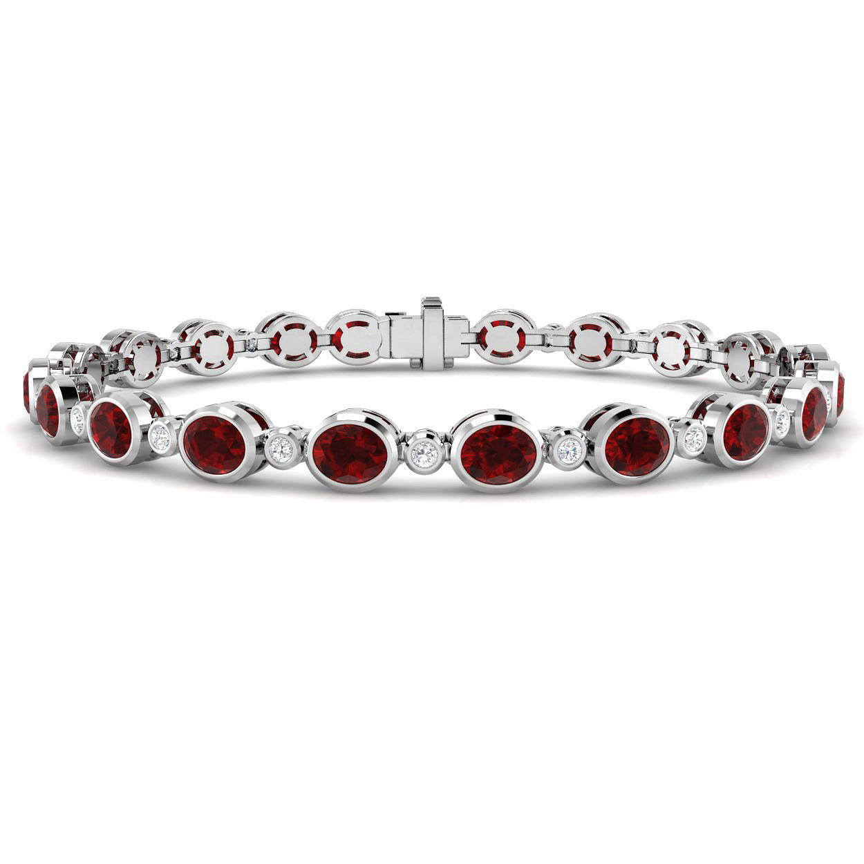 Ruby Bracelet in 9K White Gold