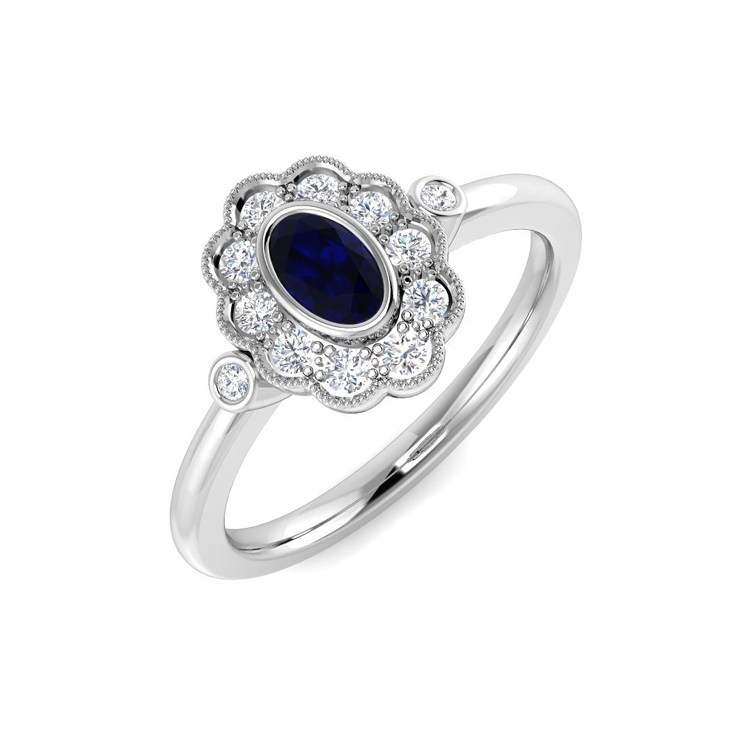 Vintage Ring in 9K White Gold