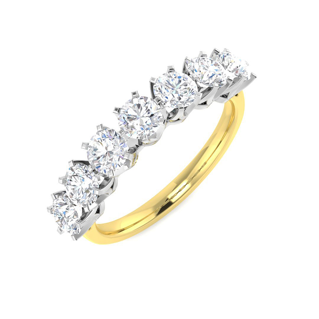 1.02ct Lab-Grown Diamond 6-10 Stone Ring in 9K Two Tone
