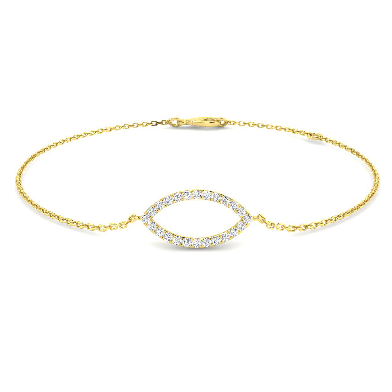 0.15ct Natural Diamond Religious Bracelet in 9K Yellow Gold