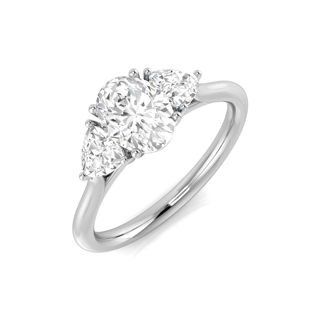 1.43ct Natural Diamond 3 Stone Ring in Platinum Platinum