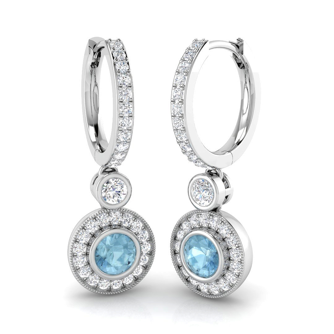 Aquamarine Earrings in 18K White Gold