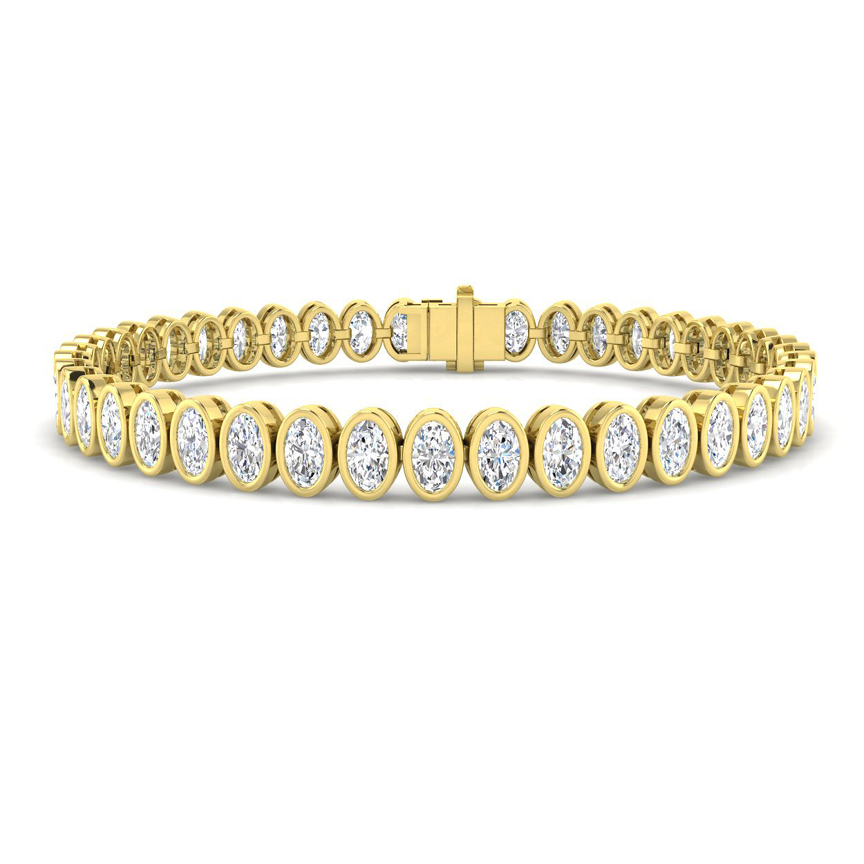 7.90ct Lab-Grown Diamond Tennis Bracelet in 9K Yellow Gold