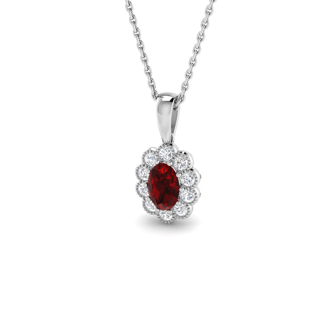 Vintage Pendant in 9K White Gold