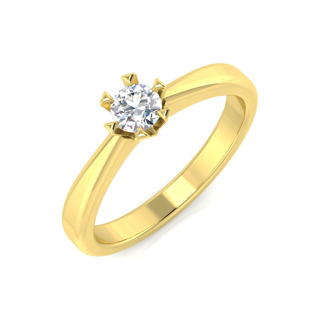 0.15ct Natural Diamond Engagement Ring in 14K Yellow Gold