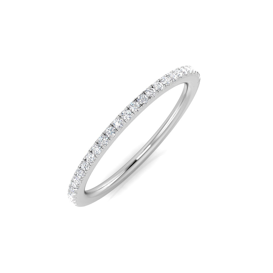 0.14ct Natural Diamond Half Eternity Ring in 9K White Gold
