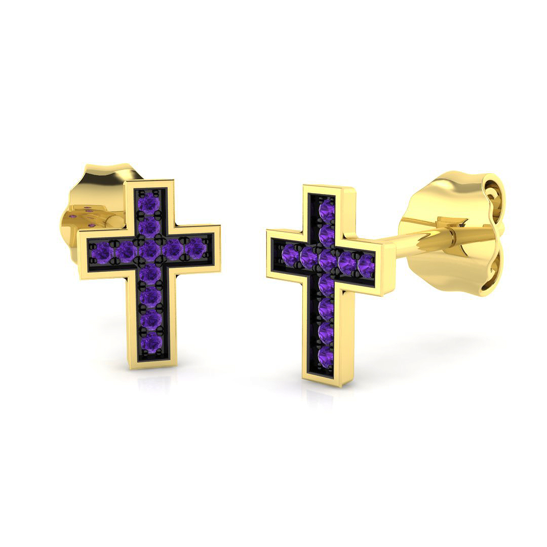 0.06ct Natural Diamond Shape Earrings in 9K Yellow Gold