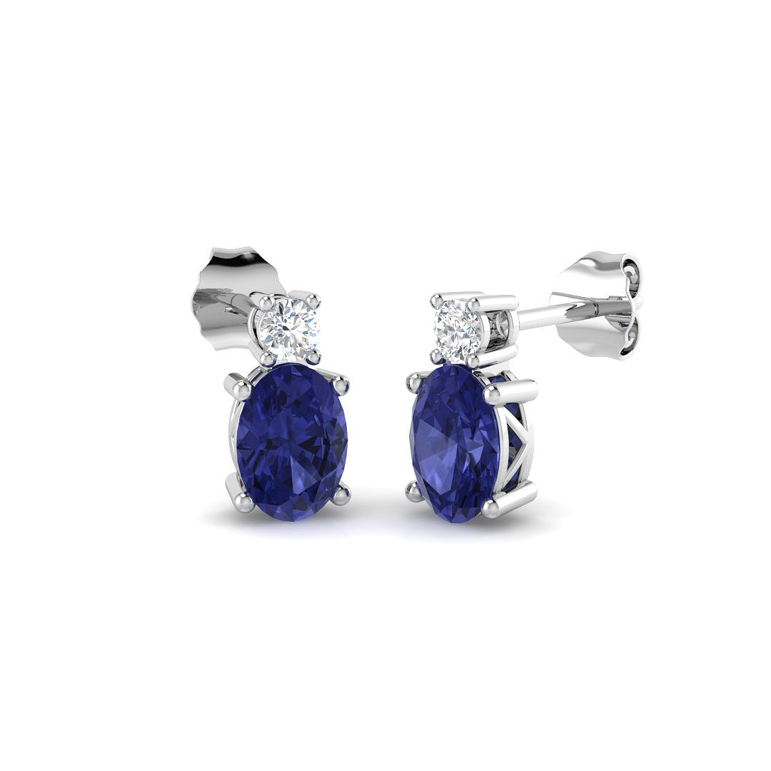 Drop & Trilogy Earrings in 9K White Gold