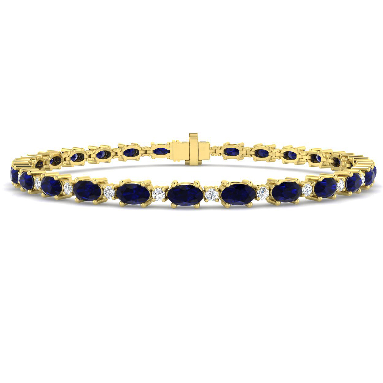 Blue Sapphire Bracelet in 9K Yellow Gold