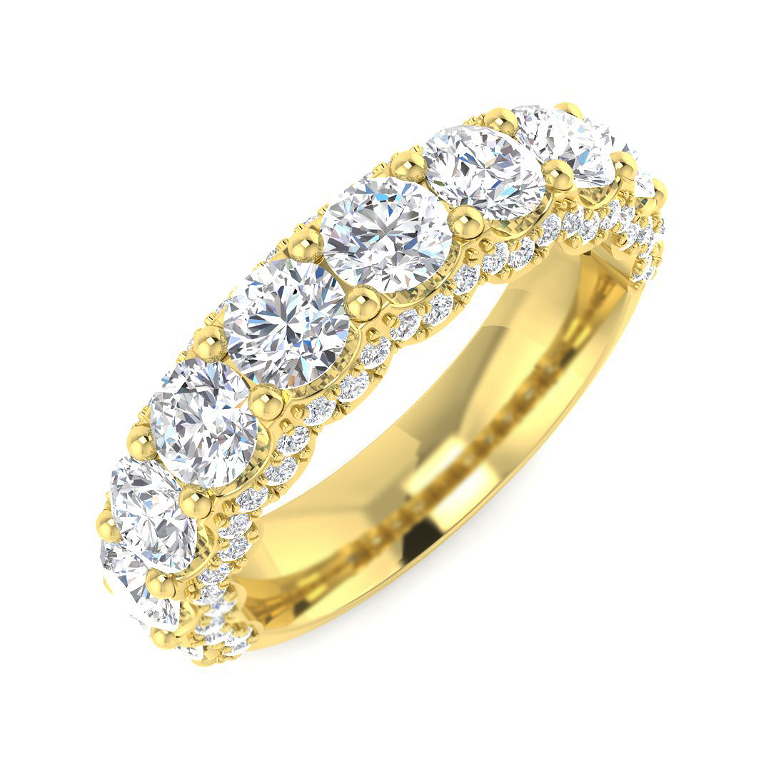4.16ct Lab-Grown Diamond Half Eternity Ring in 9K Yellow Gold