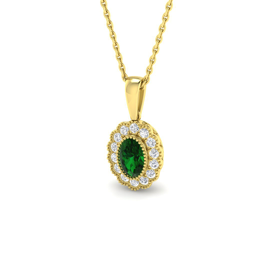 Halo Pendant in 9K Yellow Gold