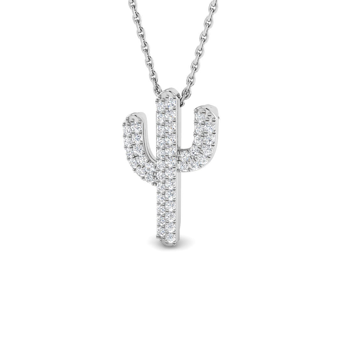 0.23ct Natural Diamond Fancy Pendant in 9K White Gold