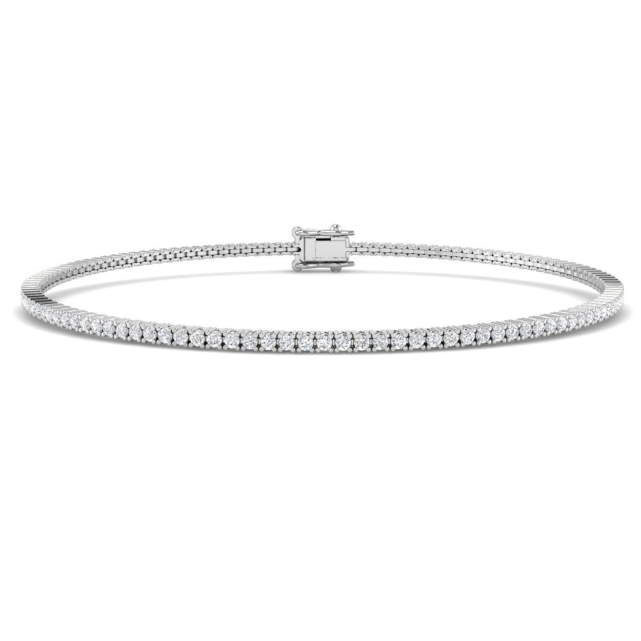 1.33ct Natural Diamond Tennis Bracelet in 9K White Gold