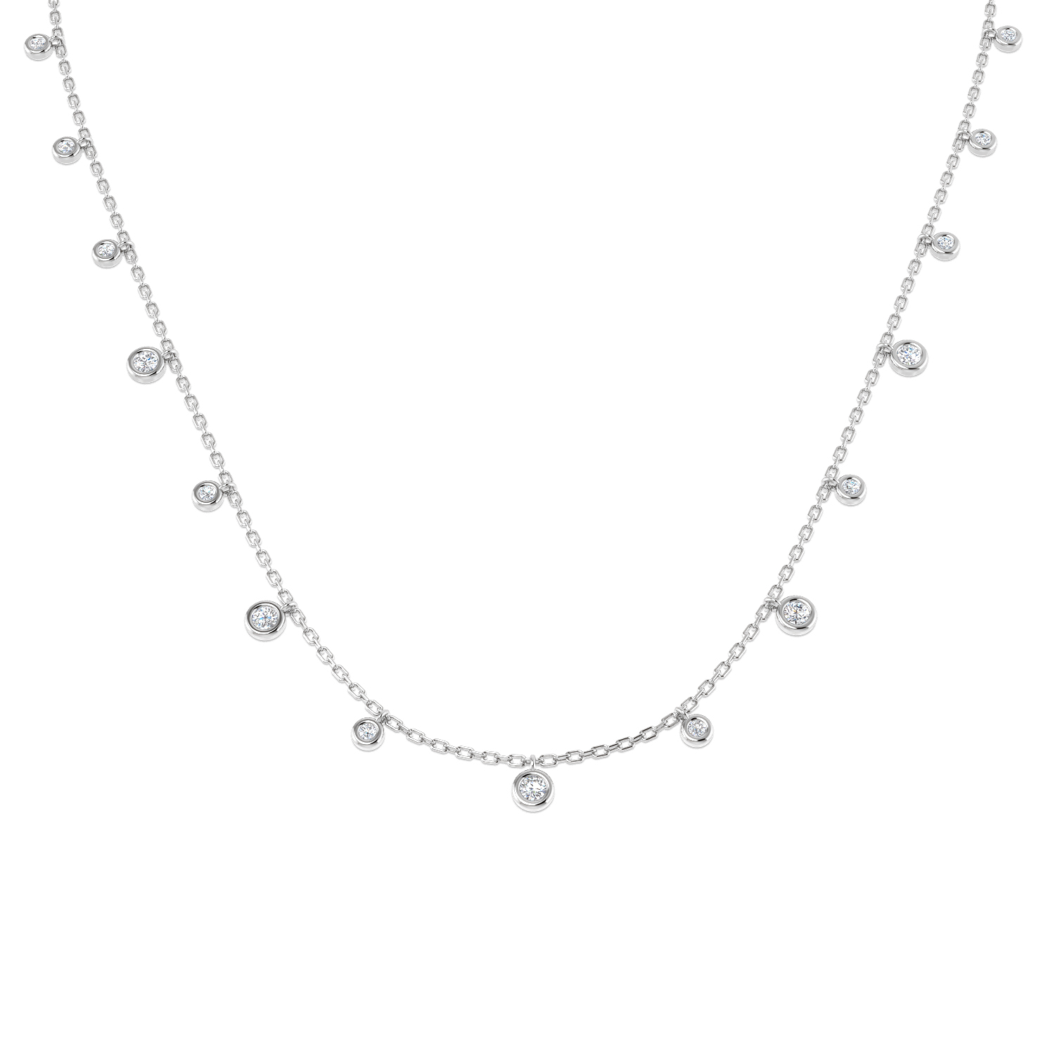 0.46ct Lab-Grown Diamond Spectacle Necklace in 9K White Gold