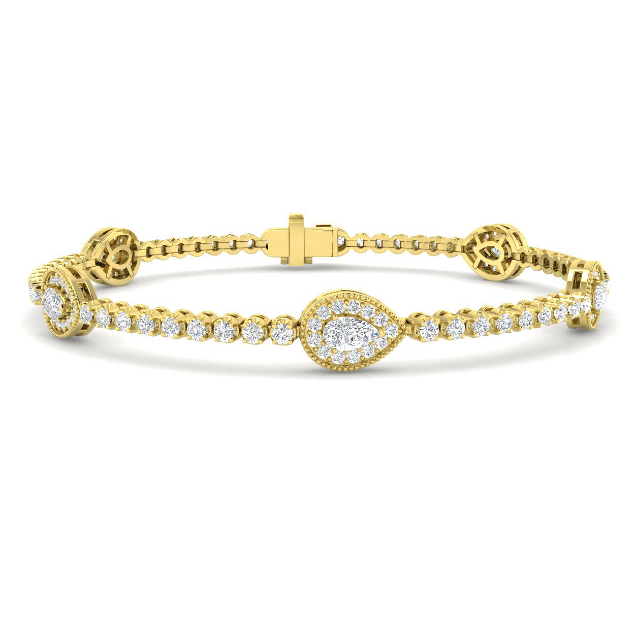 2.17ct Lab-Grown Diamond Tennis Bracelet in 9K Yellow Gold