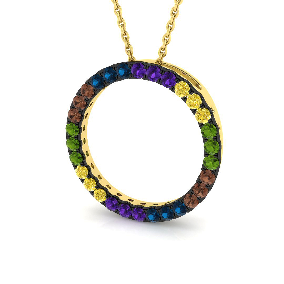 0.53ct Natural Diamond Circle of Life Pendant in 9K Yellow Gold