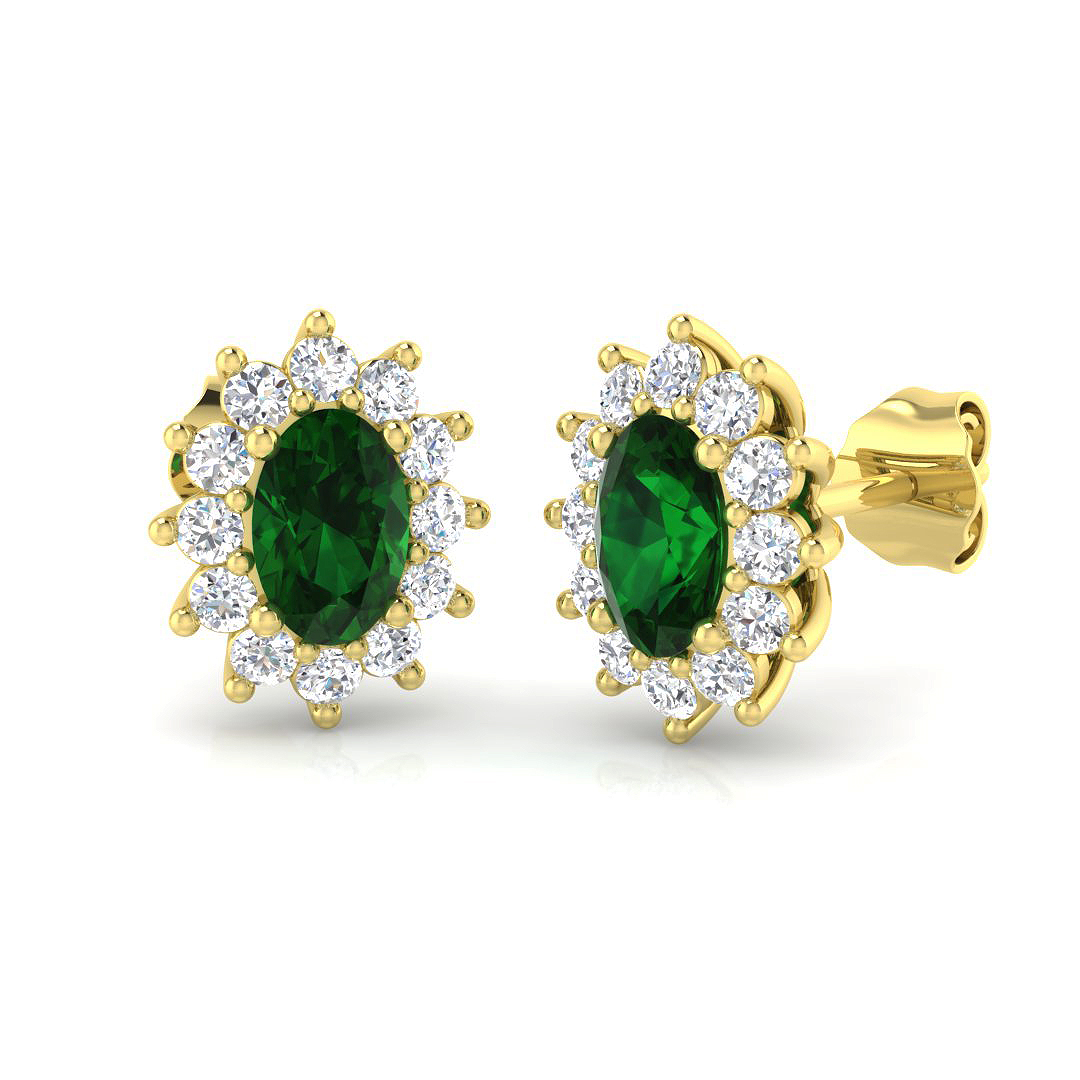 Emerald Earrings in 18K Yellow Gold