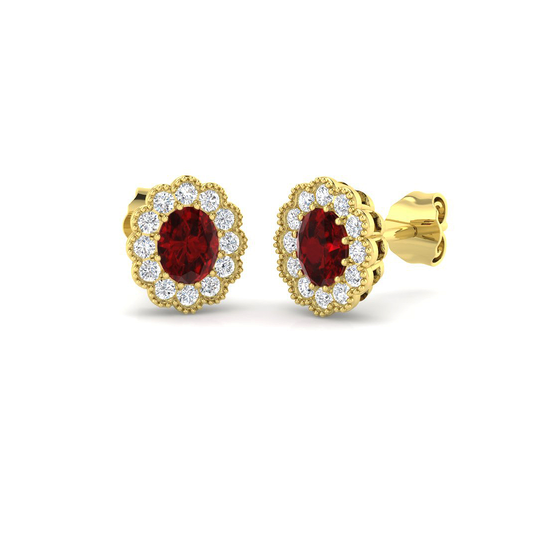 Flower Earrings in 9K Yellow Gold