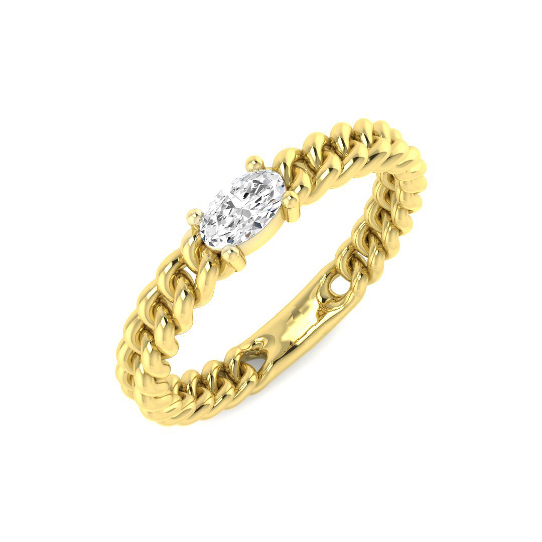 0.19ct Lab-Grown Diamond Engagement Ring in 9K Yellow Gold