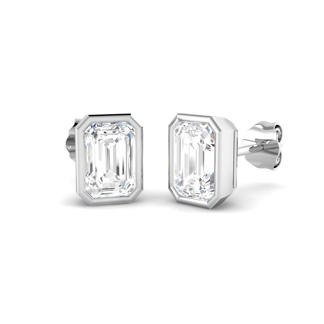 2.04ct Lab-Grown Diamond Solitaire Earrings in 9K White Gold