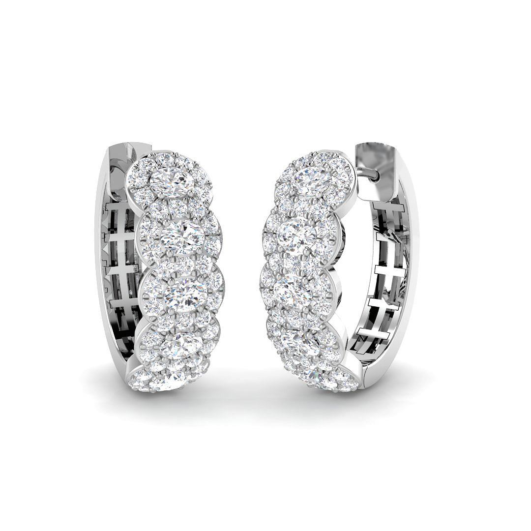 1.39ct Lab-Grown Diamond Hoops Earrings in 9K White Gold