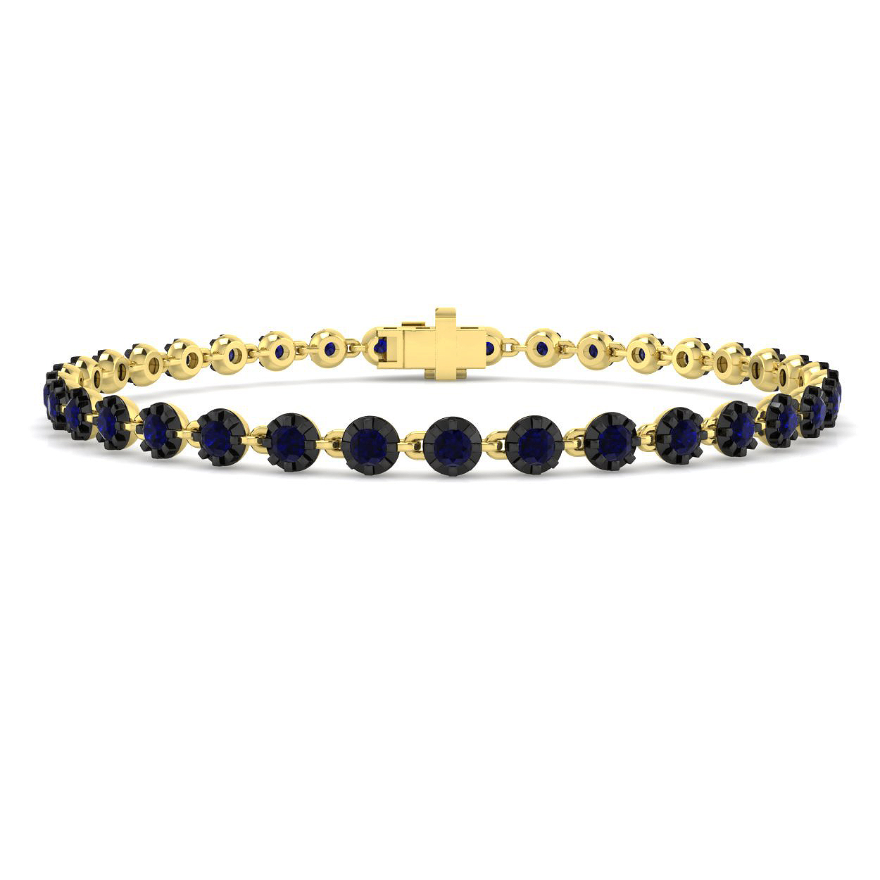 Blue Sapphire Bracelet in 9K Yellow Gold